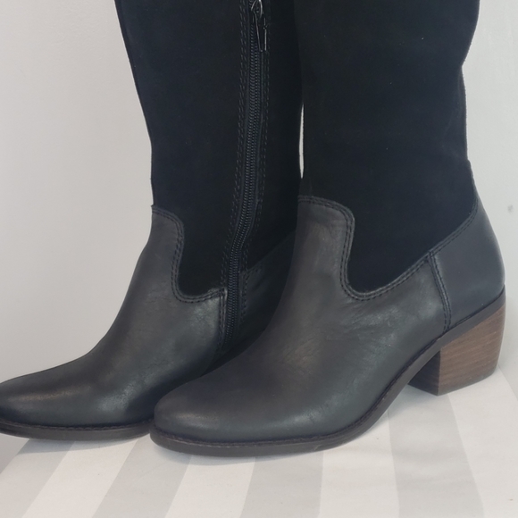 NEW Lucky Brand LK-Komah leather black boot sz 6 - Picture 2 of 8